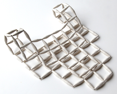 Kiff Slemmons, Huipil. Neckpiece. Cotton Agave handmade paper. Oaxaca, Mexico.