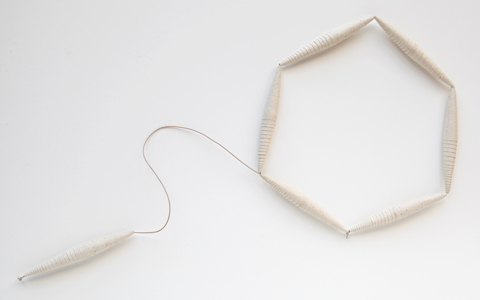 Kiff Slemmons, 7 Points. Neckpiece. Cotton Agave handmade paper. Oaxaca, Mexico.