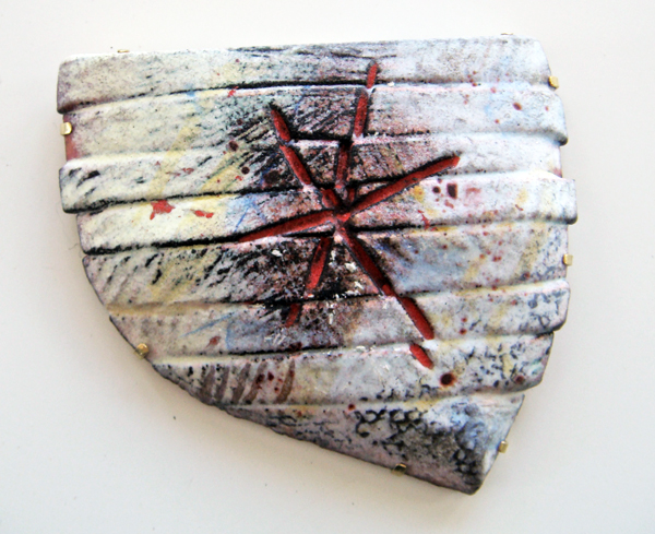 Jamie Bennett, Among Etcetera 10, 2013, brooch, enamel, gold, copper, 2.875 x 2.875 inches, photo: artist
