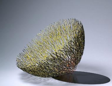 Kye-Yeon Son, Embracing 2011-1, steel, enamel, 33 cms wide by 27 cms deep by 22 cms high Kye-Yeon Son