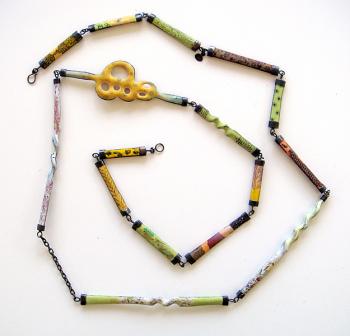 Jamie Bennett, Among Etcetera 2, 2012, necklace, enamel, silver, copper, 36 inches long, photo: artist Jamie Bennett