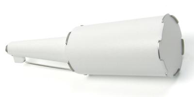 Simon Cottrell, White barreled bud bent, 2013, brooch, Monel, stainless steel, 90 x 30 x 30 mm, photo: artist Simon Cottrell